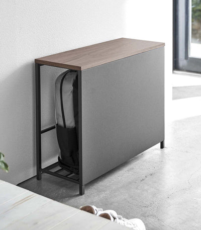 Entryway Storage Organizer & Bench (18" H)  - Steel + Wood