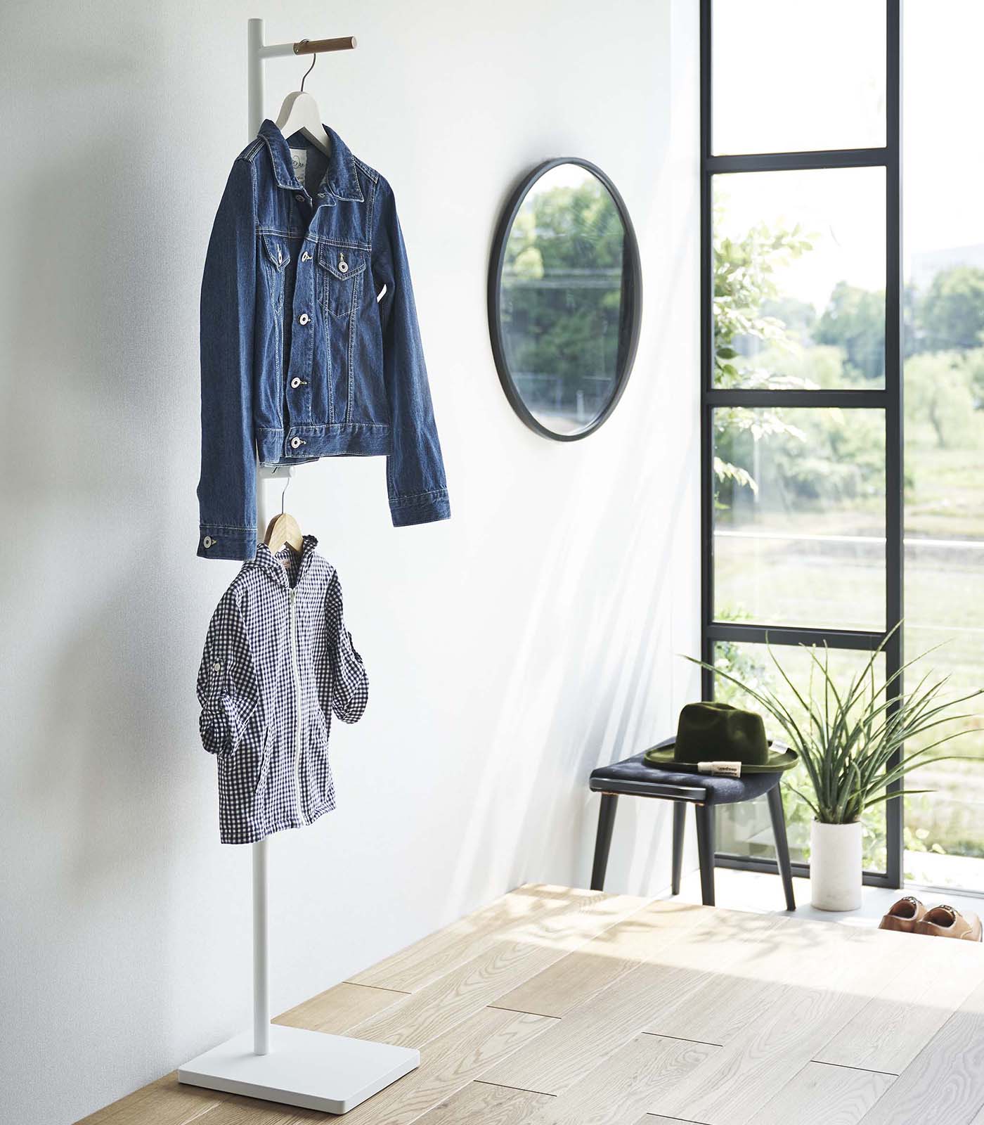Coat Rack (63.98" H)  - Steel + Wood