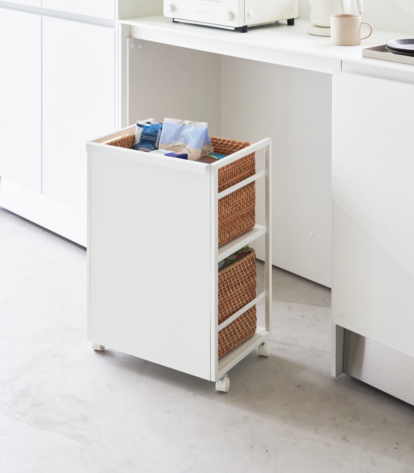 Two-Tier Hideaway Storage Cart (24" H)  - Steel