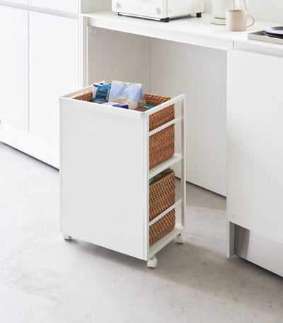 Two-Tier Hideaway Storage Cart (24" H)  - Steel