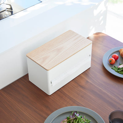 Paper Towel Dispenser - Steel + Wood