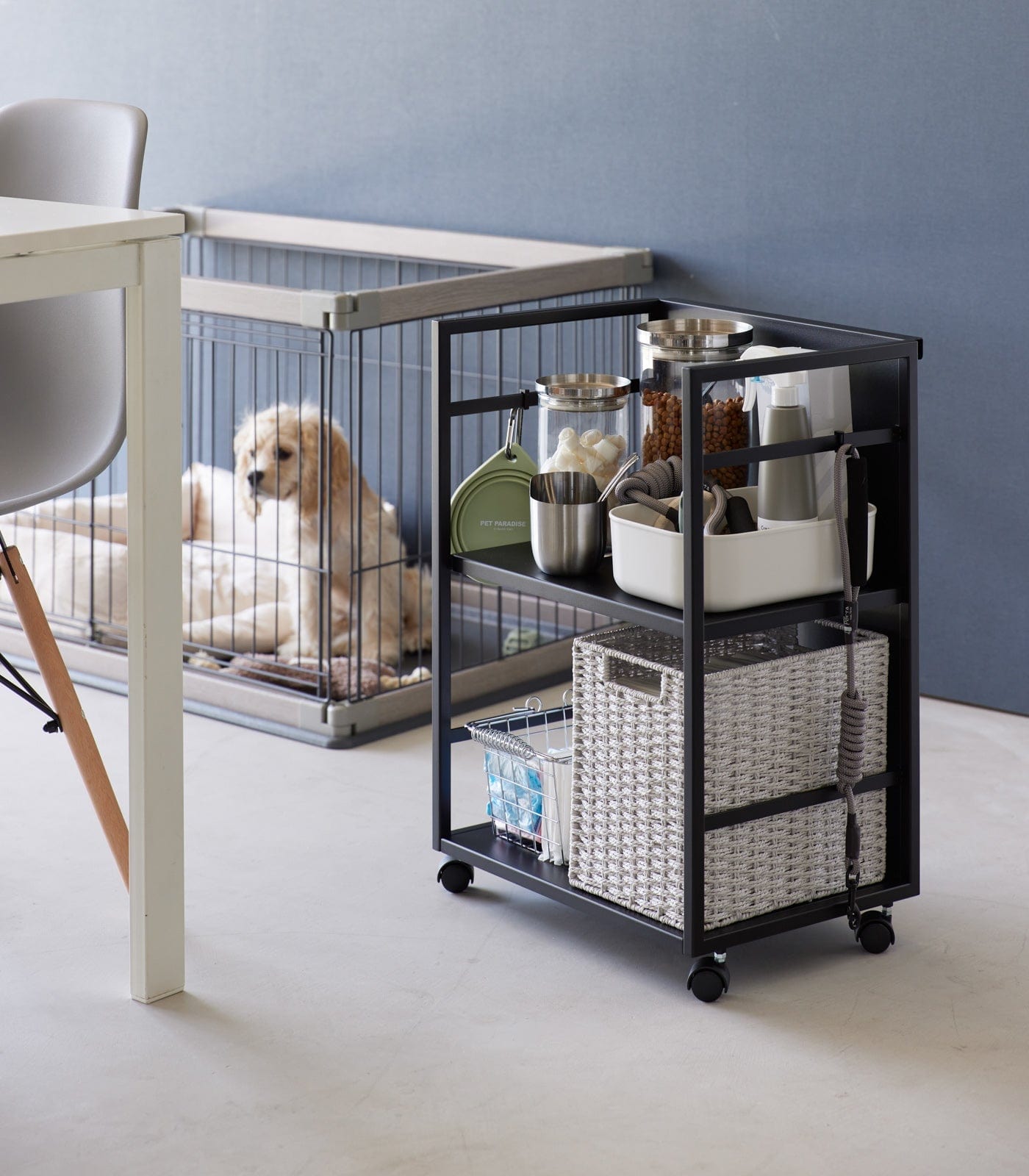 Two-Tier Hideaway Storage Cart (24" H)  - Steel