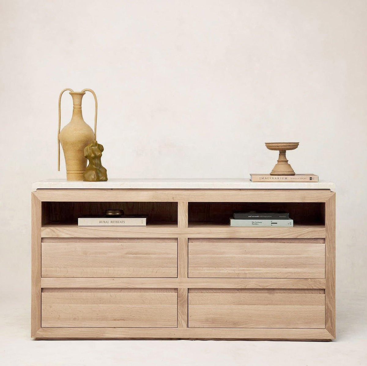 Sofita Marble Dresser - White Oak