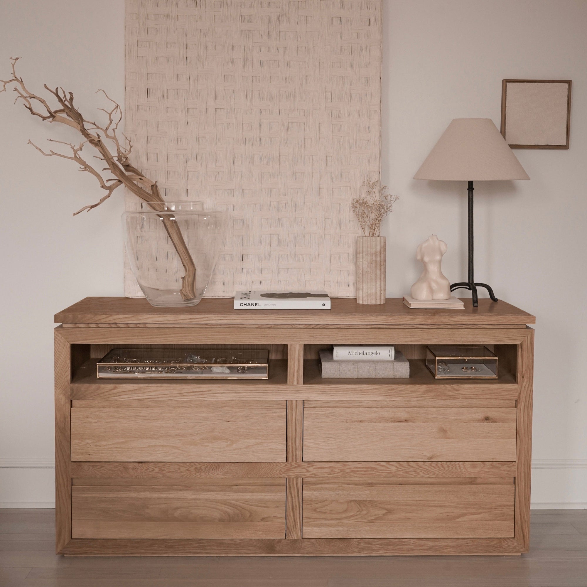 Sofita dresser used as low storage cabinet in living space