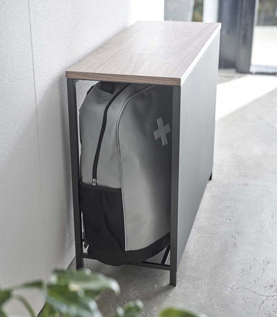 Entryway Storage Organizer & Bench (18" H)  - Steel + Wood