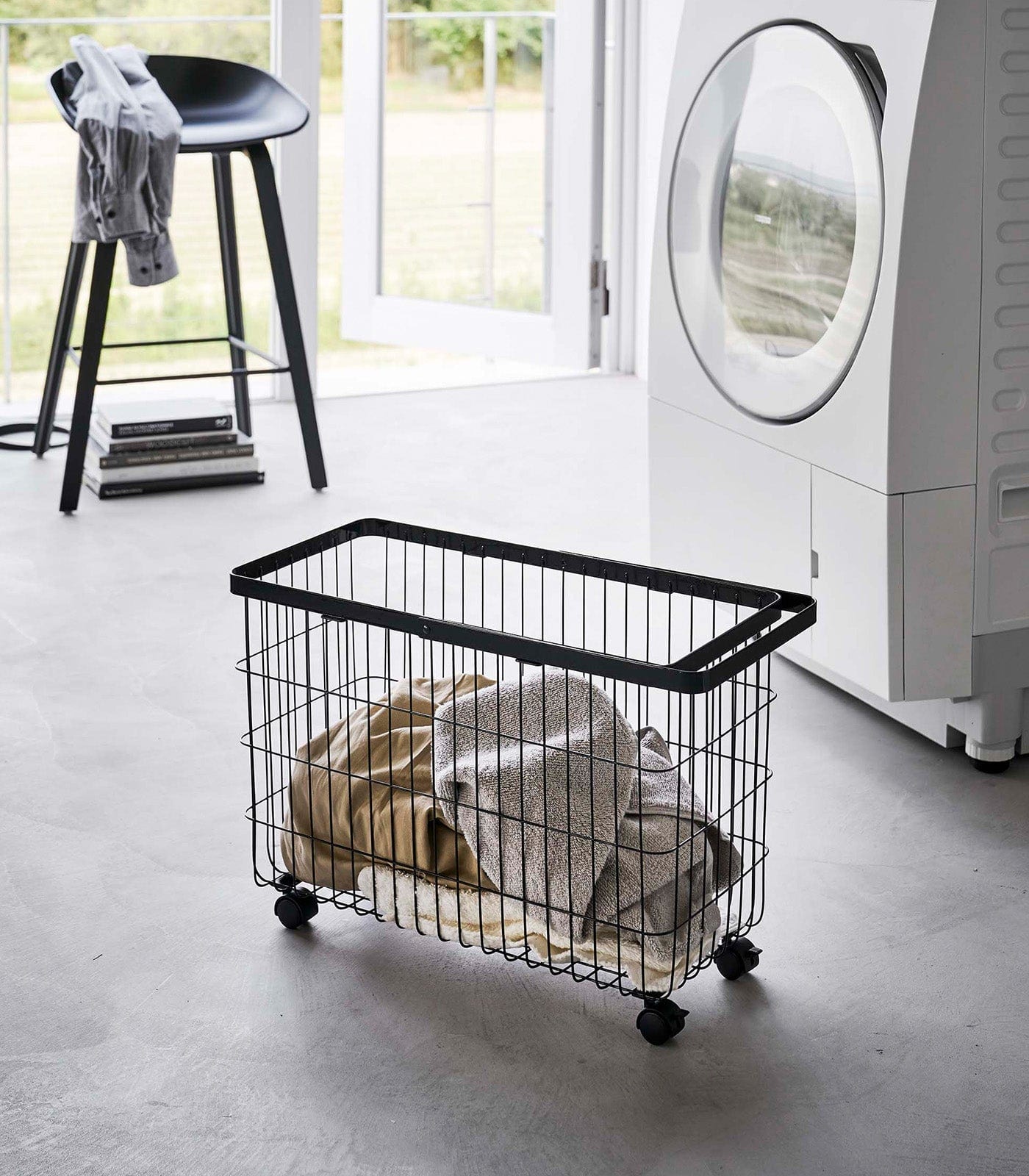 Rolling Wire Basket (14.8" H)  - Steel