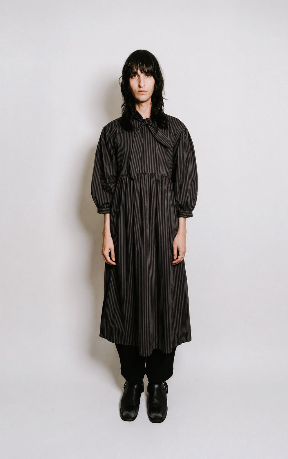 Therise Dress in Black Stripe