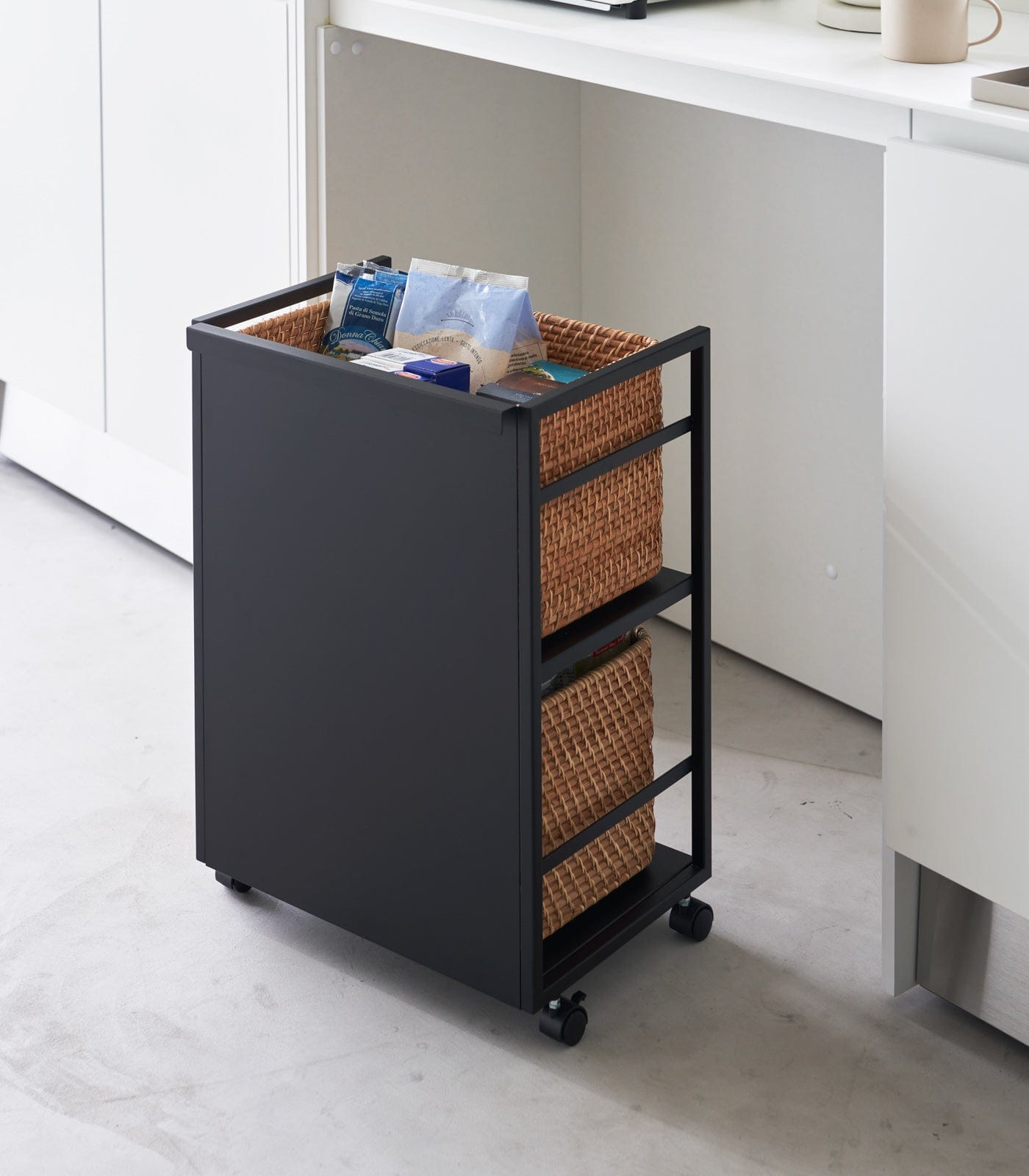 Two-Tier Hideaway Storage Cart (24" H)  - Steel
