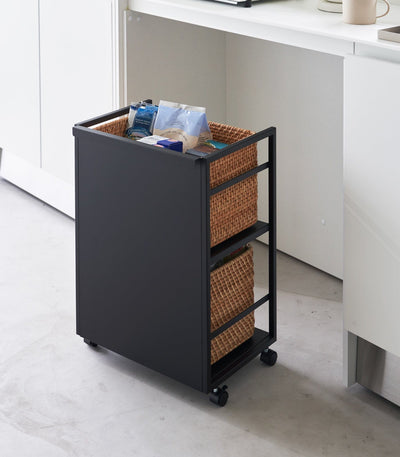 Two-Tier Hideaway Storage Cart (24" H)  - Steel