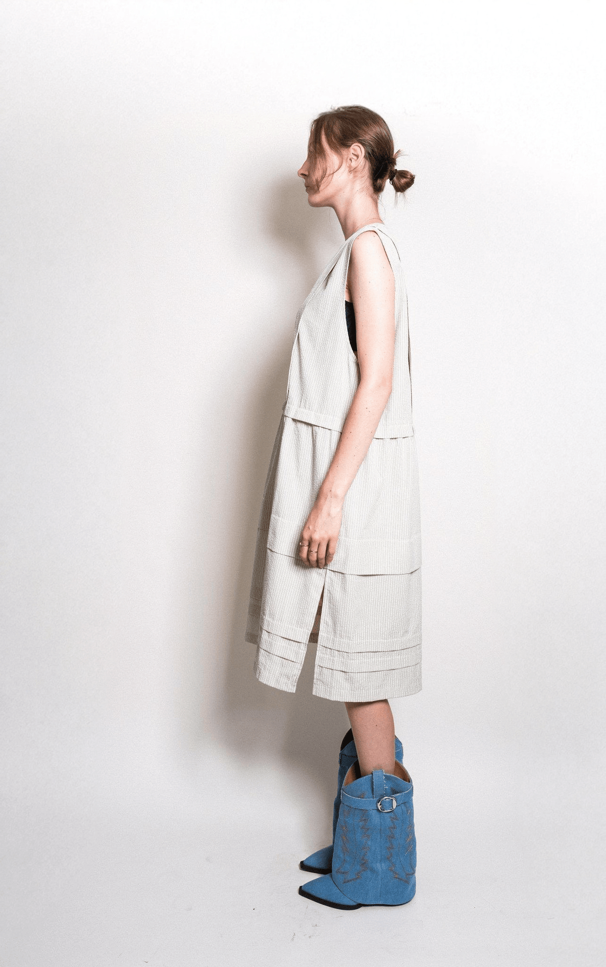 Tuck Dress in Seersucker