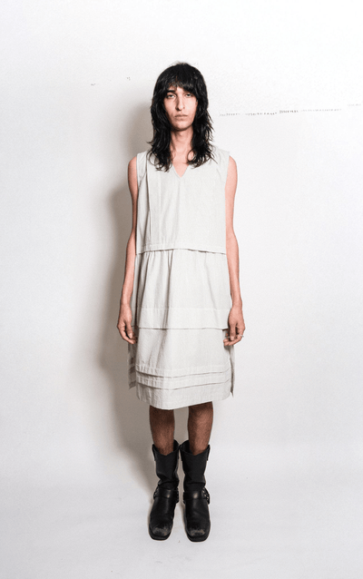Tuck Dress in Seersucker
