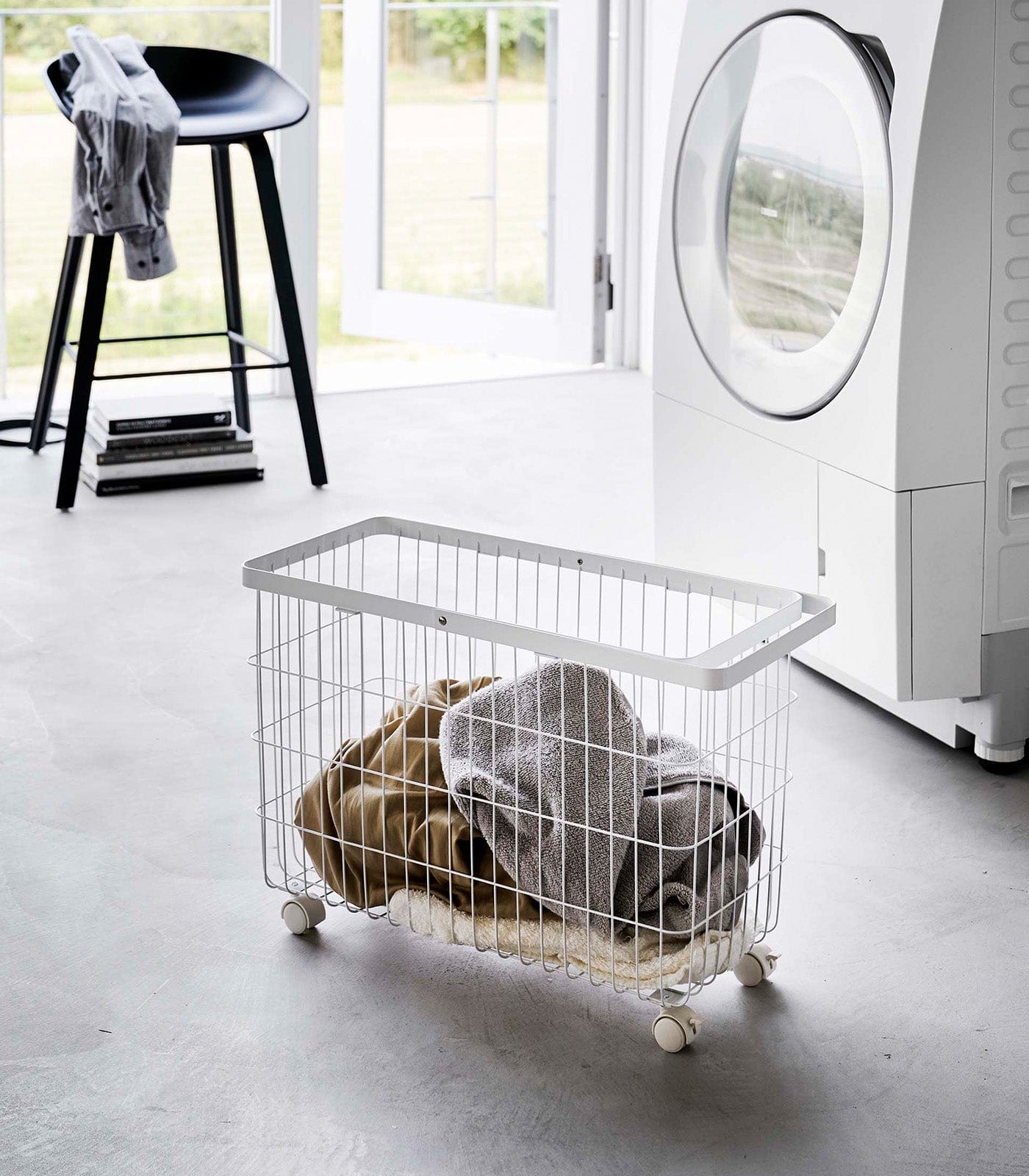 Rolling Wire Basket (14.8" H)  - Steel