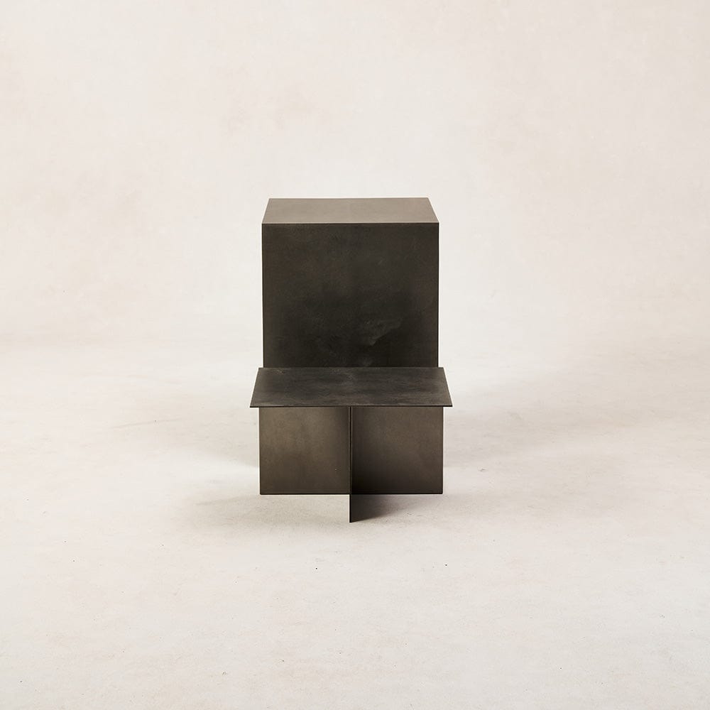 Valley Side Table - Stainless Steel Side View