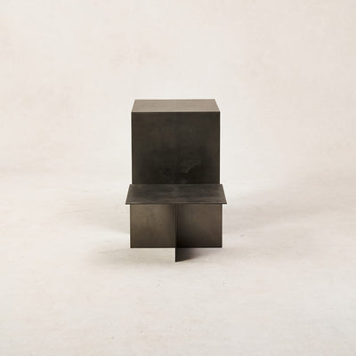 Valley Side Table - Stainless Steel Side View