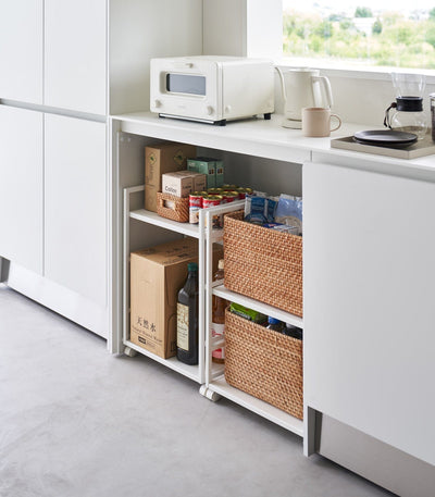 Two-Tier Hideaway Storage Cart (24" H)  - Steel