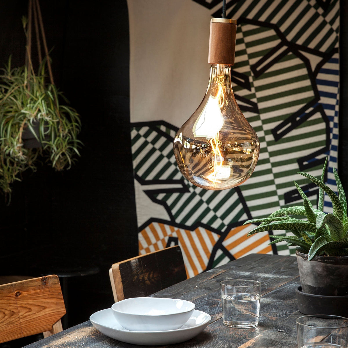 Voronoi II Pendant Light in Walnut