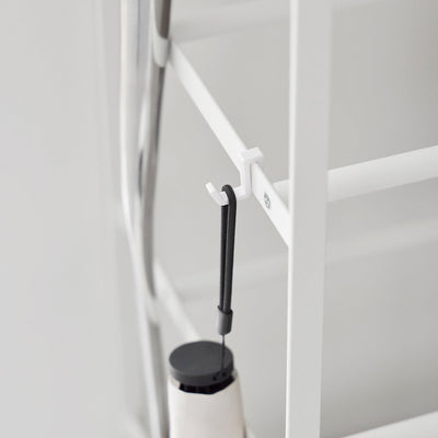 Rolling Five-Tier Shoe Rack (34.25" H)  - Steel + Wood