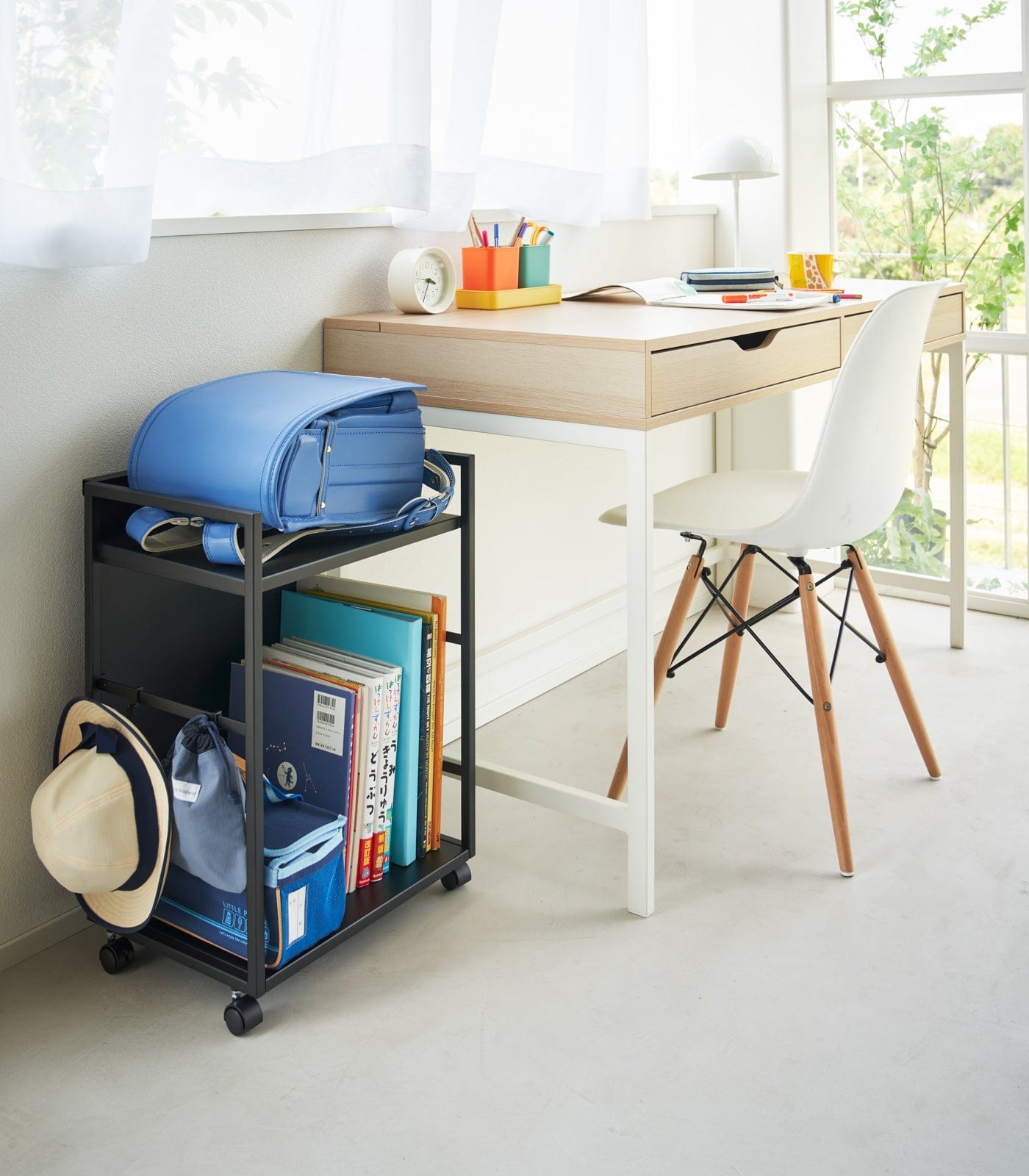 Two-Tier Hideaway Storage Cart (24" H)  - Steel