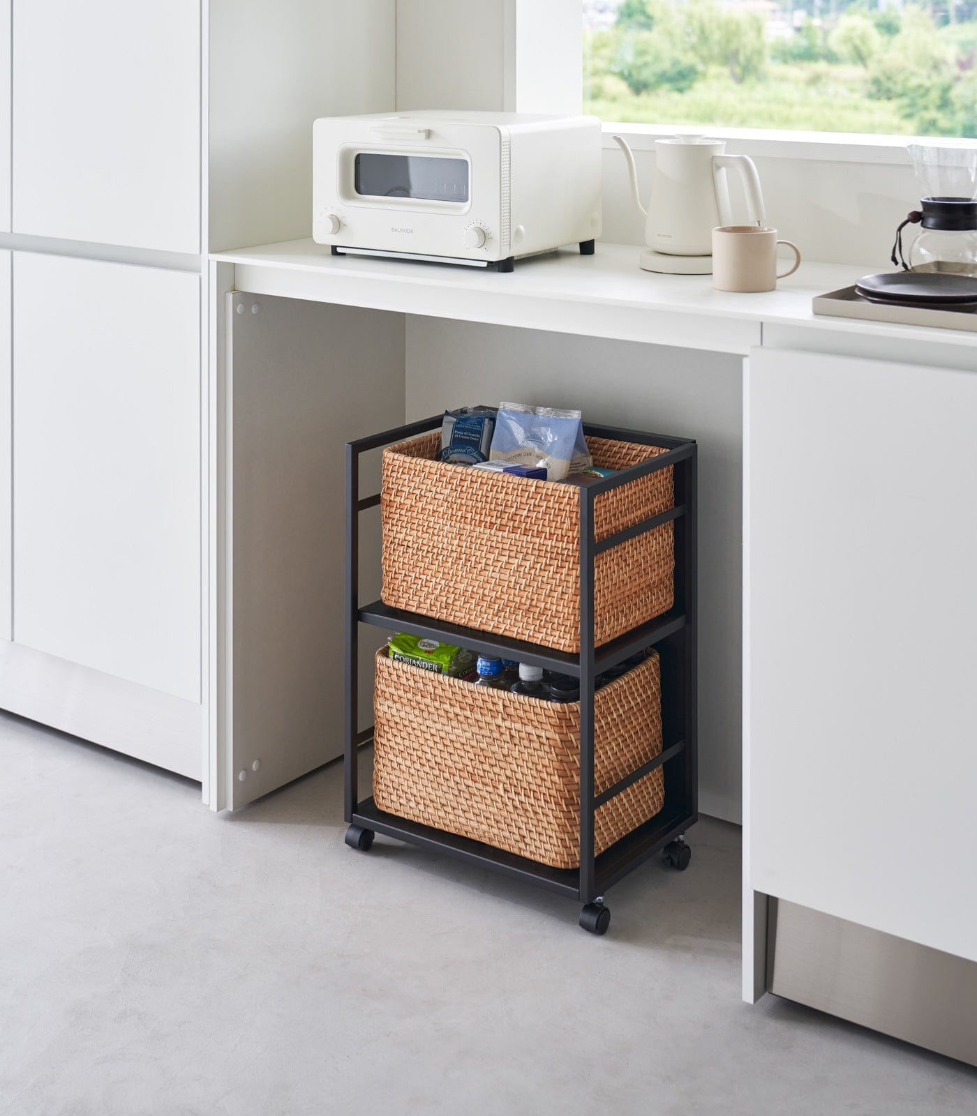 Two-Tier Hideaway Storage Cart (24" H)  - Steel