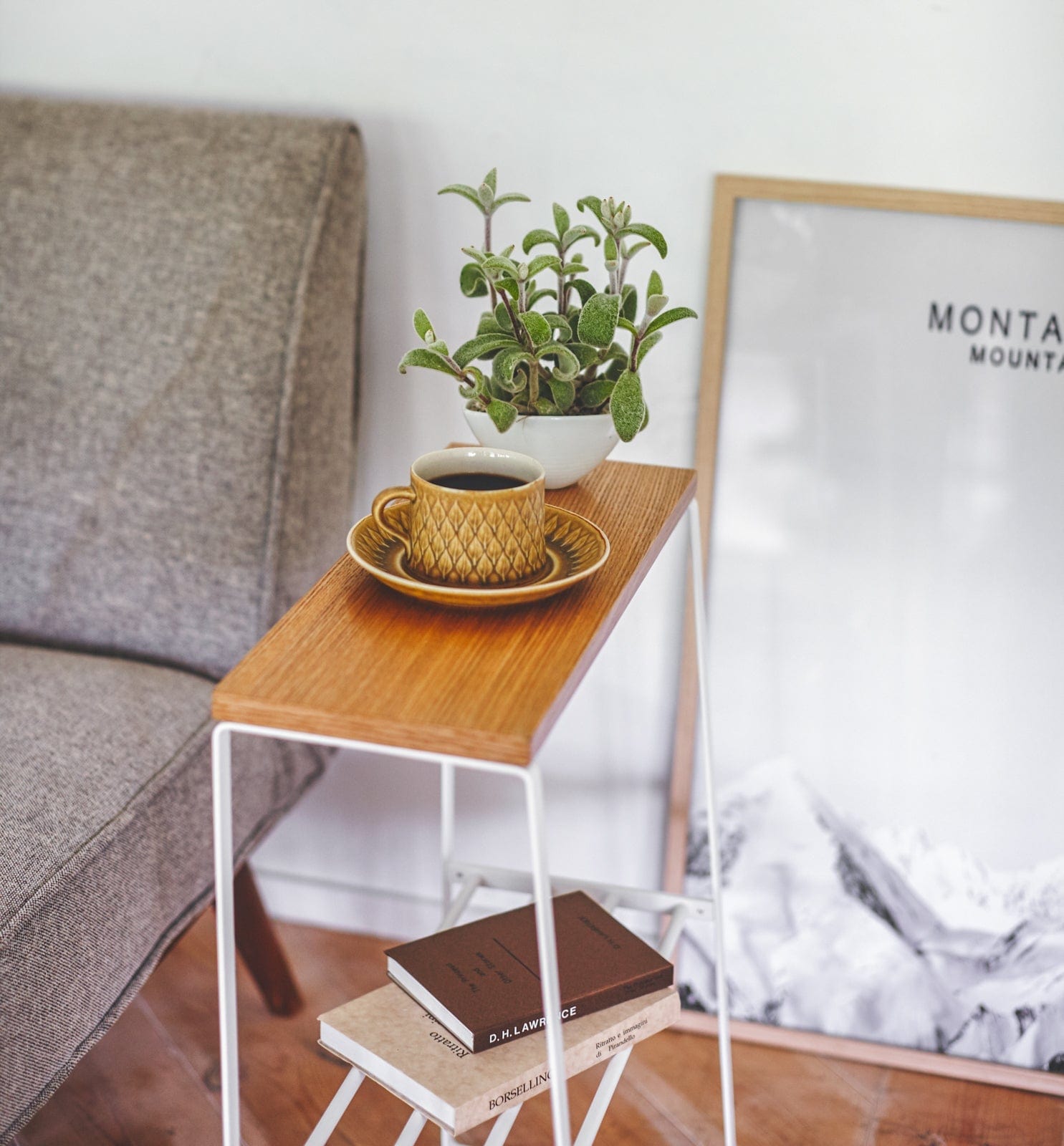 End Table (22" H)  - Steel + Wood