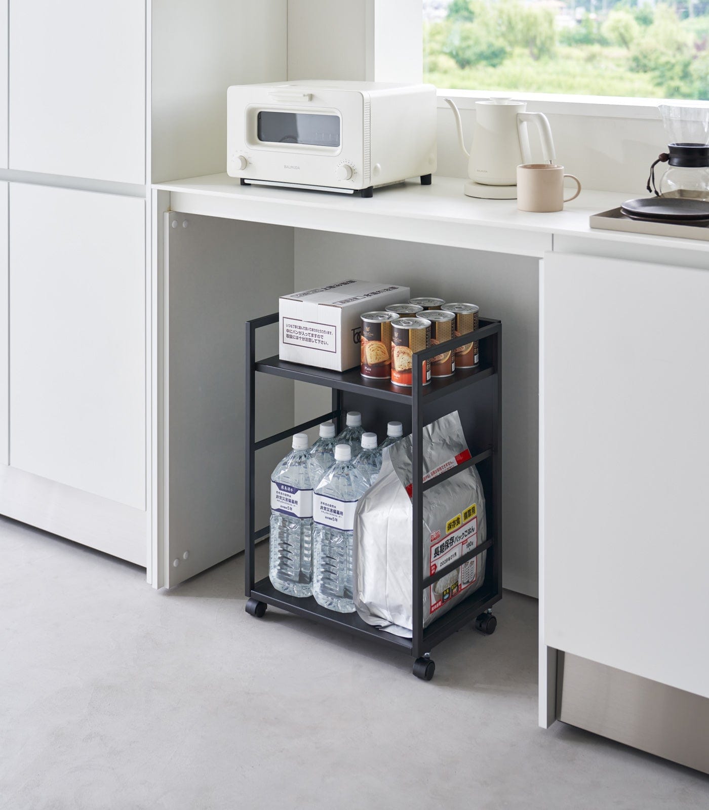 Two-Tier Hideaway Storage Cart (24" H)  - Steel