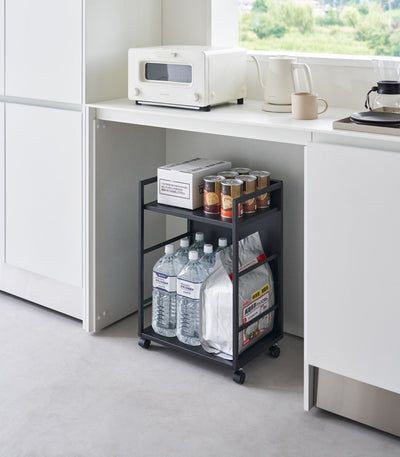 Two-Tier Hideaway Storage Cart (24" H)  - Steel